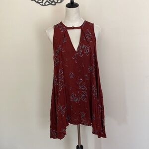 Free People Button Neck Pocketed Tunic Dress